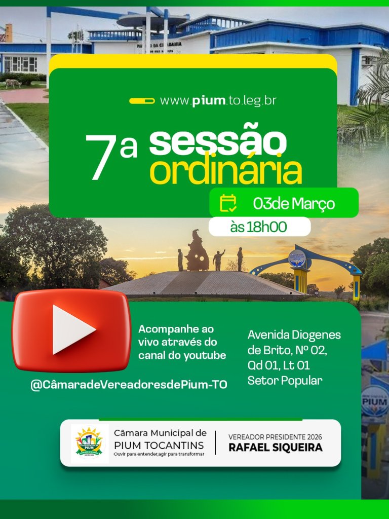 07ª sessão ordinária - câmara de pium - to