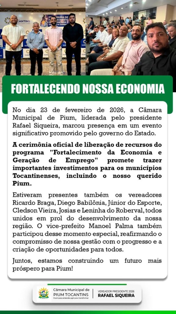 FORTALECENDO NOSSA ECONOMIA