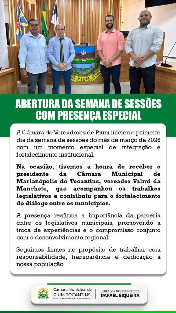ABERTURA DA SEMANA DE SESSÕES